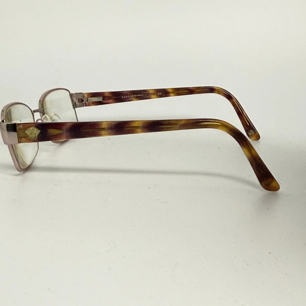 Versace MOD 1177 1056 Eyeglasses Pink Tortoise‎ Shell Rectangular Frames Italy